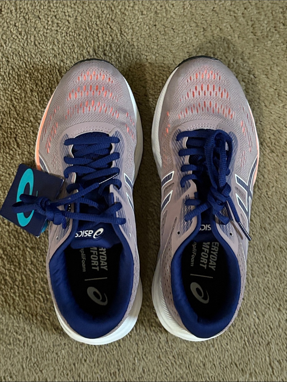 Asics Women's Athletic Shoes in Pink with Navy Detailing - Picture 5 of 7